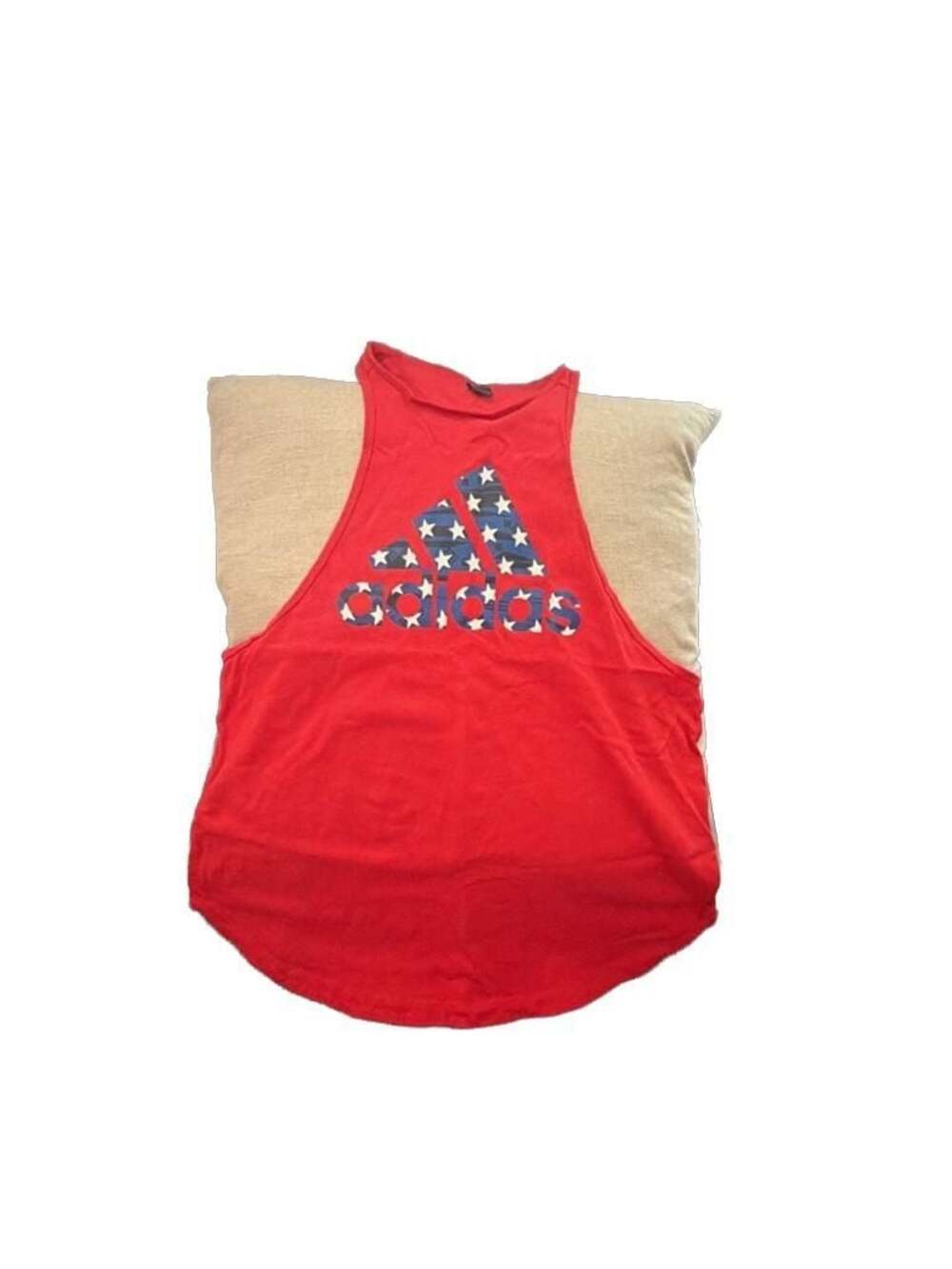 Adidas Red Stars and Stripes Graphic Racerback Tank Top